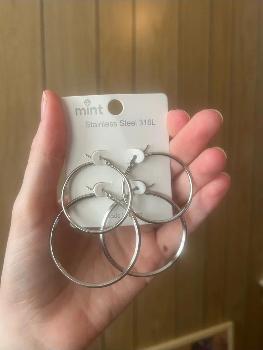Silver hoop earrings- set of two